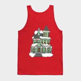 Green Christmas House Tank Top